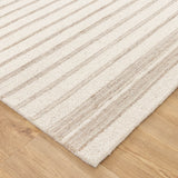 Praia Stripes Ivory Beige Wool Rug
