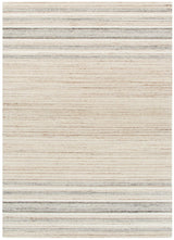 Praia Multi Stripe Beige Grey Wool Rug