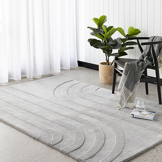 Summit Trail Grey Wool Viscose Rug