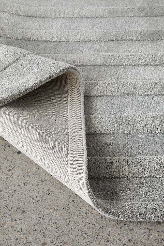 Summit Trail Grey Wool Viscose Rug
