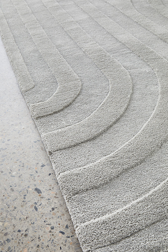 Summit Trail Grey Wool Viscose Rug