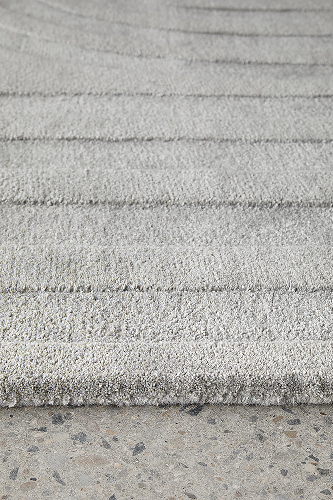 Summit Trail Grey Wool Viscose Rug