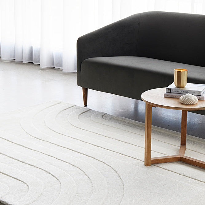 Summit Trail White Wool Viscose Rug