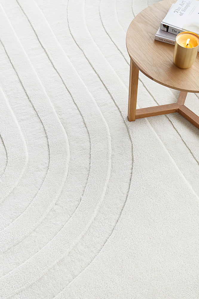 Summit Trail White Wool Viscose Rug