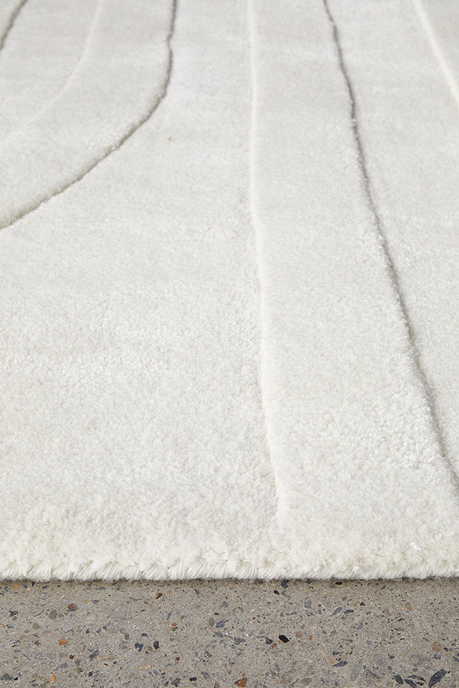 Summit Trail White Wool Viscose Rug