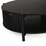 Sage Round Acacia Wood Coffee Table – Black – 1.0m
