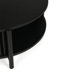 Sage Round Acacia Wood Coffee Table – Black – 1.0m