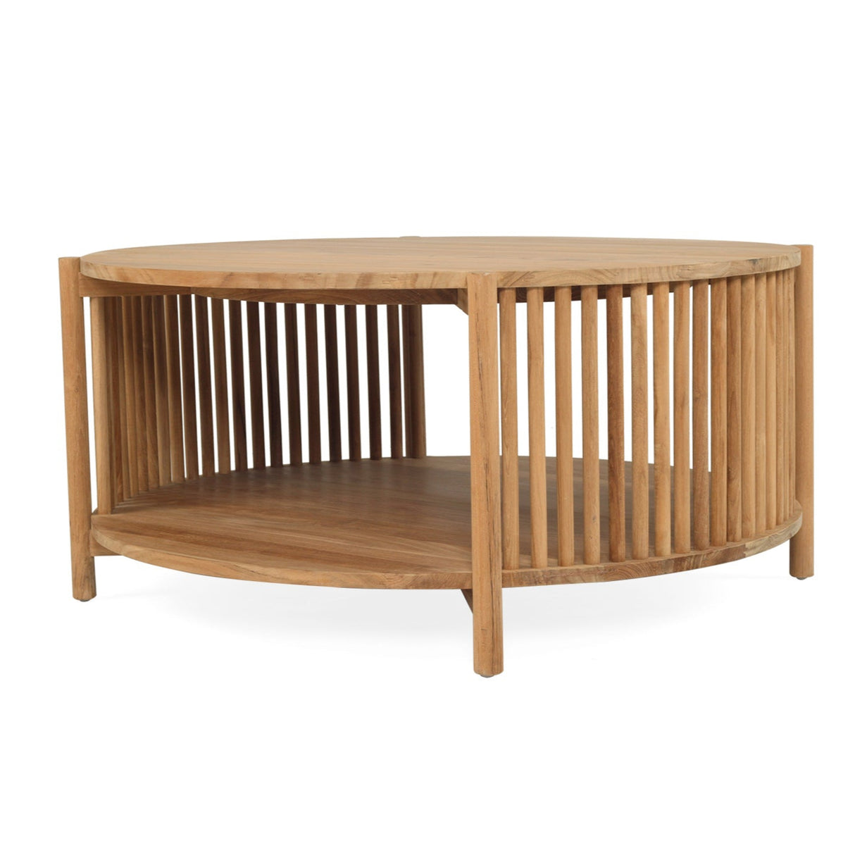 Sage Teak Round Coffee Table – 1m