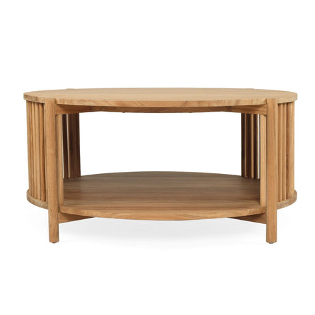 Sage Teak Round Coffee Table – 1m