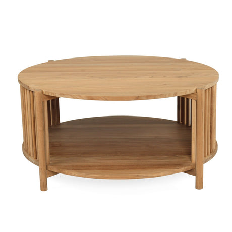 Sage Teak Round Coffee Table – 1m
