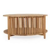 Sage Teak Round Coffee Table – 1m
