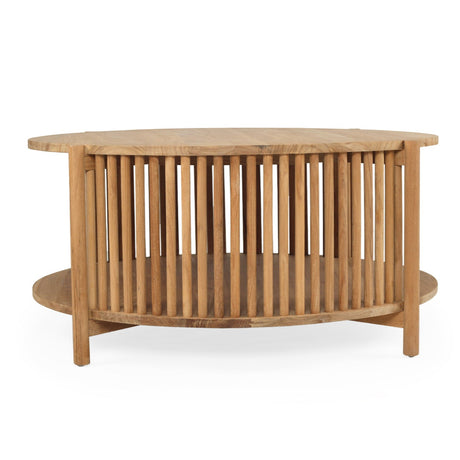 Sage Teak Round Coffee Table – 1m