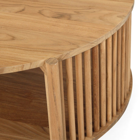Sage Teak Round Coffee Table – 1m