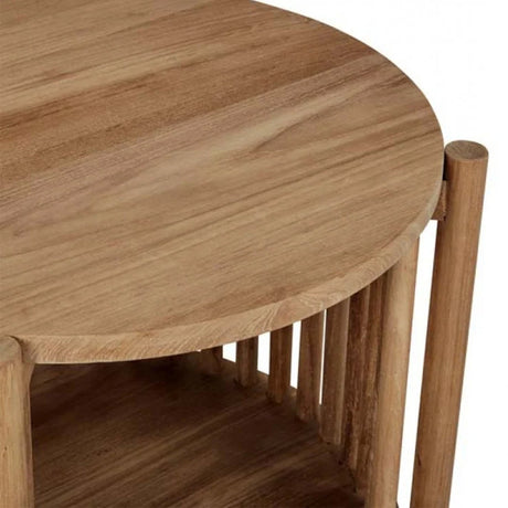 Sage Teak Side Table - Natural - 0.5m