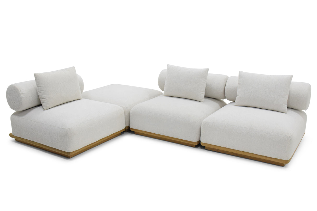 Santiago Grade Teak Outdoor Ottoman/ Corner Sofa