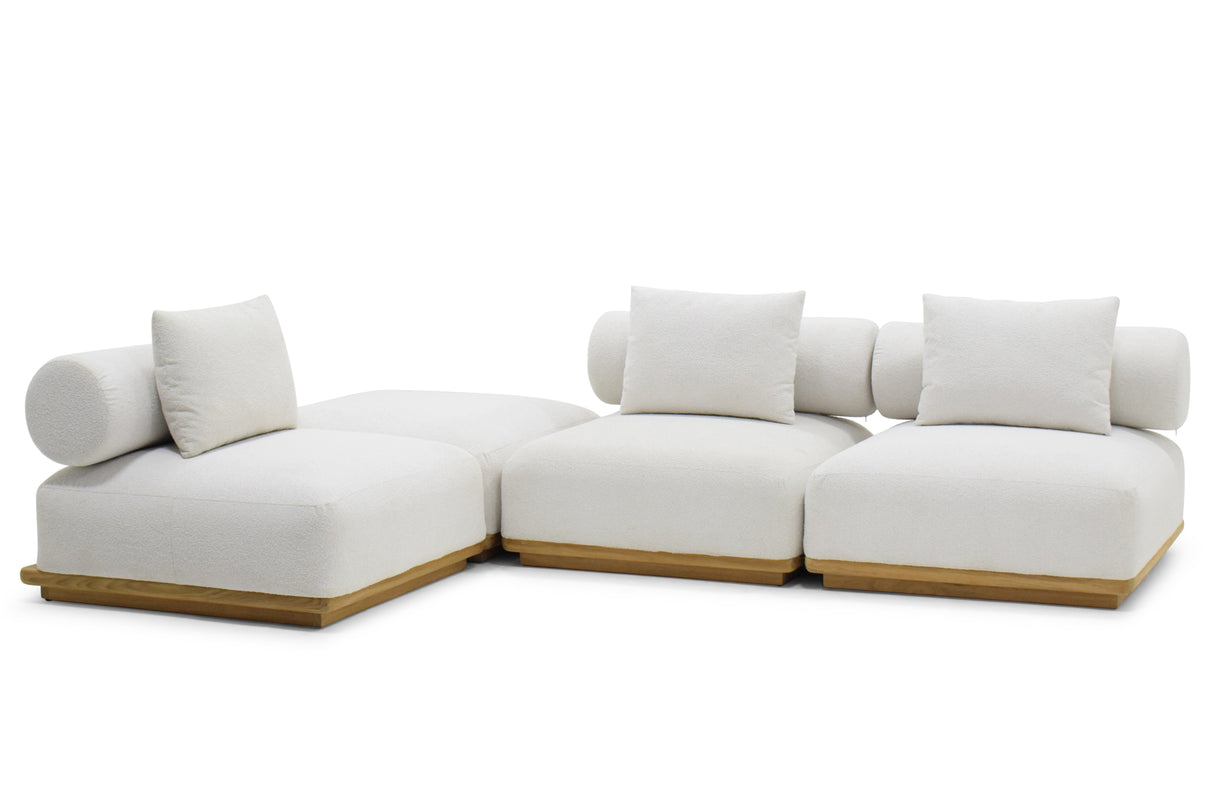 Santiago Grade Teak Outdoor Ottoman/ Corner Sofa