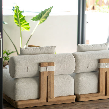 Santiago Grade Teak Outdoor Sofa (1 Seater Sectional)