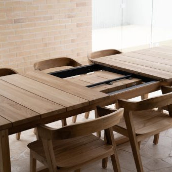 Santiago Outdoor Extension A-Grade teak Dining Table – 2.4m-3m