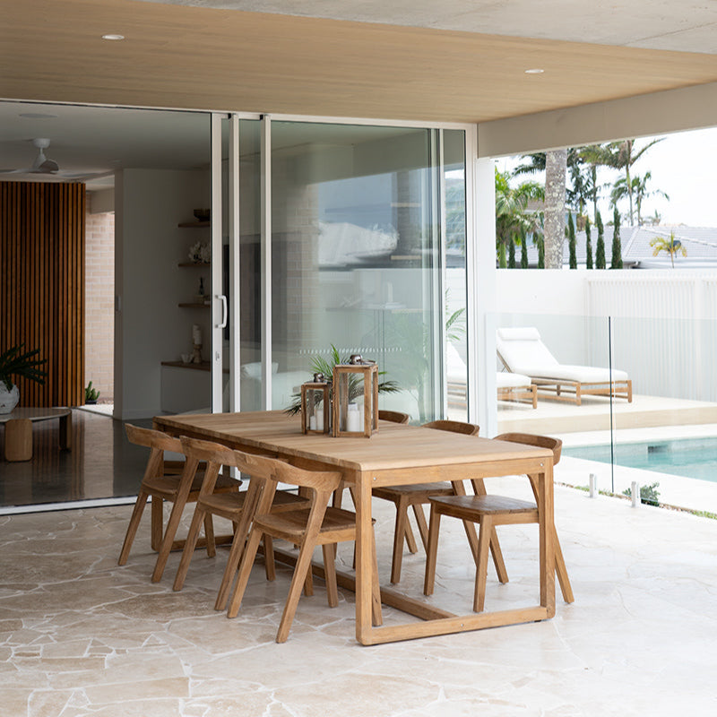 Santiago Outdoor Extension A-Grade teak Dining Table – 2.4m-3m