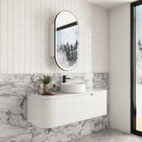 SAVIO Wall Hung Curve Vanity Matte White (All Sizes)