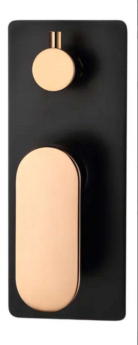 VETTO Shower/Wall Mixer with Diverter - Black & Rose Gold