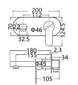 VOGH Wall Mixer With Spout Chrome