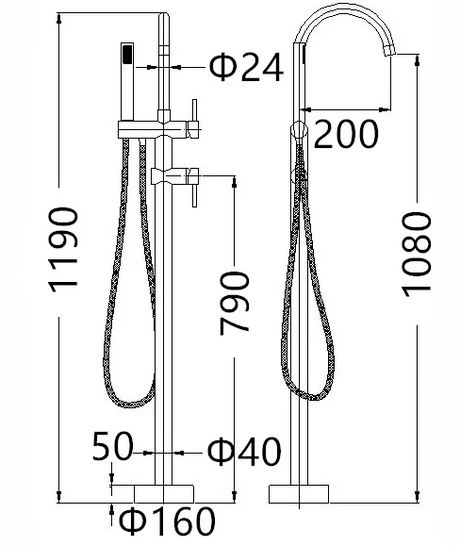 PAVIA Free Standing Mixer - Brushed Nickel