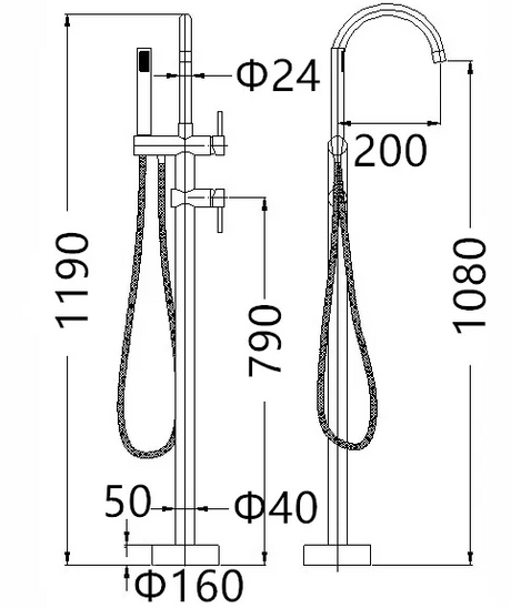 PAVIA Free Standing Mixer - Brushed Gun Metal