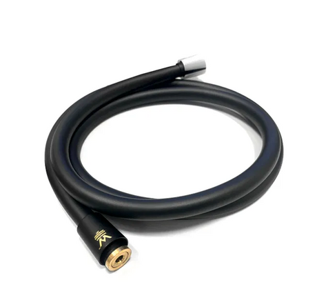PAVIA Shower Rail with Round Handheld Shower Piece - Black