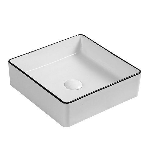Aulic MACLEOD Black&White Ceramic Basin (Square: 360x360x120)