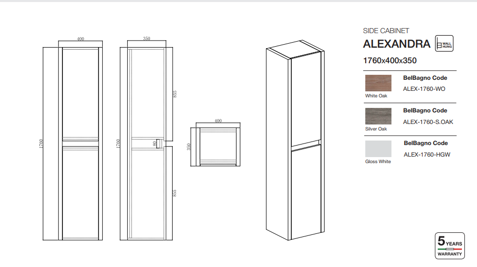 ALEX Tall Boy White Oak - Clearance