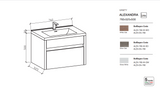 ALEXANDRA Wall Hung Vanity Silver Oak 760mm - Clearance