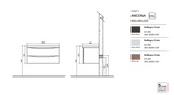 ANCONA Wall Hung Vanity Rose Wood 900mm - Clearance