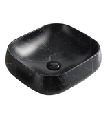POSEIDON Matte Black Ceramic Marble Basin (Rectangle: 450x400x145)