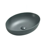 POSEIDON Matte Grey Ceramic Basin (Oval: 520x395x130)
