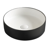 POSEIDON Matte Black and White Ceramic Basin (Round: 352x352x112)