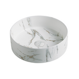 POSEIDON Gloss White Carrara Basin (Round: 394x394x115)