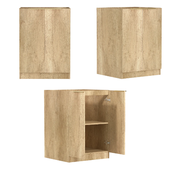 Byron Natural Oak Laundry Cabinet Set 1960x600x2100mm (Style A)