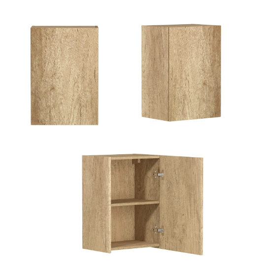 Byron Natural Oak Laundry Cabinet Set 1715x600x2100mm (Style A)