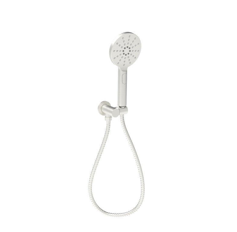 Cora Round Hand Shower On Wall Outlet Bracket - Brushed Nickel