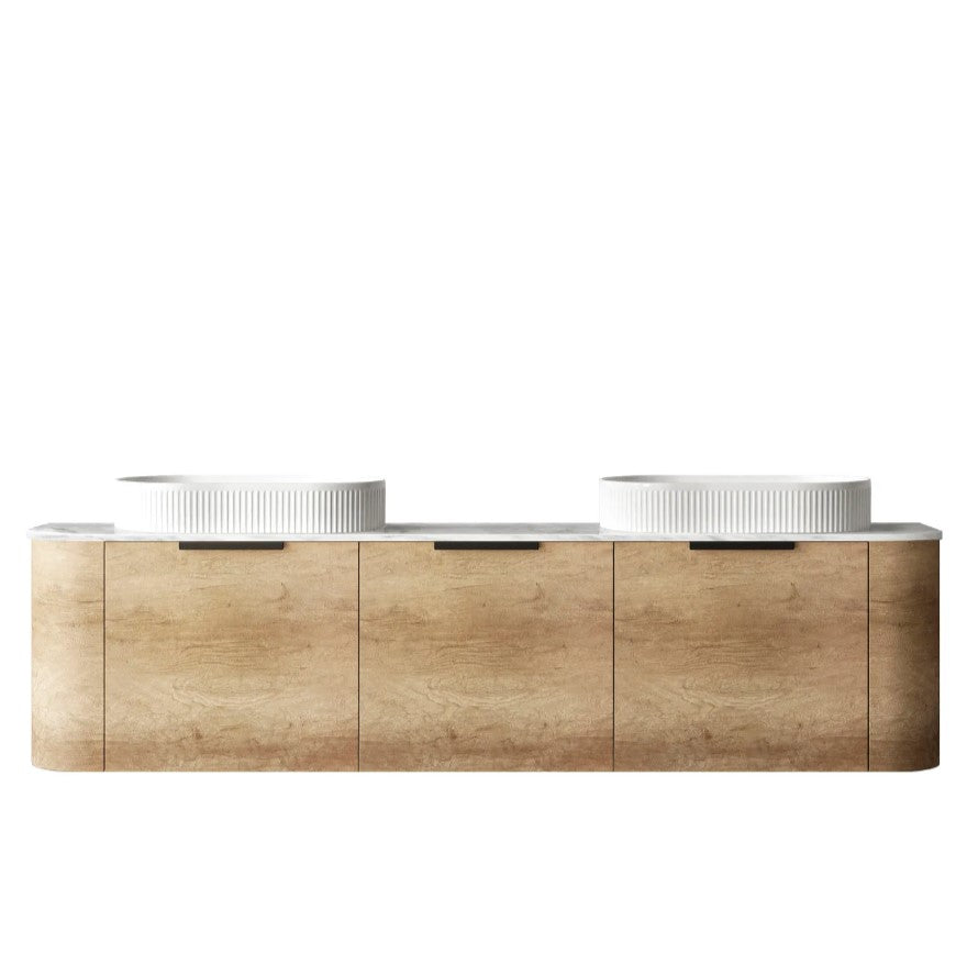 COOGEE Wall Hung Curved Vanity Natural Oak (All Sizes)