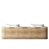 COOGEE Wall Hung Curved Vanity Natural Oak (All Sizes)