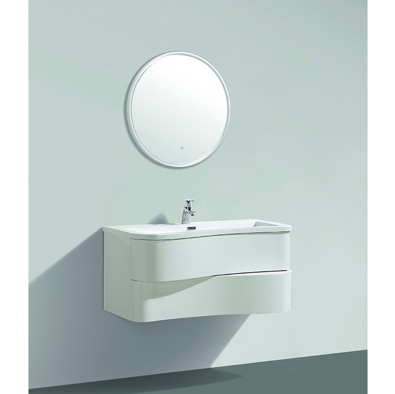 MARMO LED Round Solid Surface Frame Mirror 700x700mm