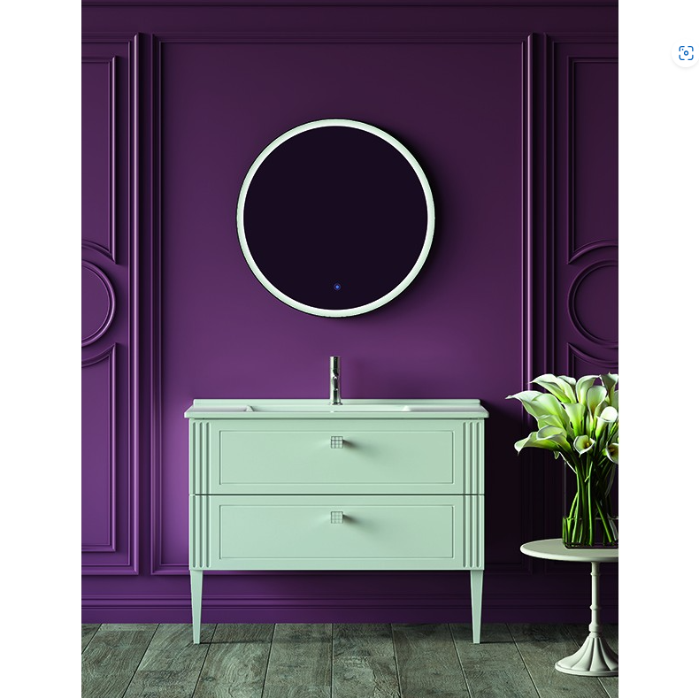 MARMO LED Round Solid Surface Frame Mirror 700x700mm
