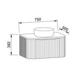 Timberline SANTOS Fluted Wall Hung Vanity (All Sizes)