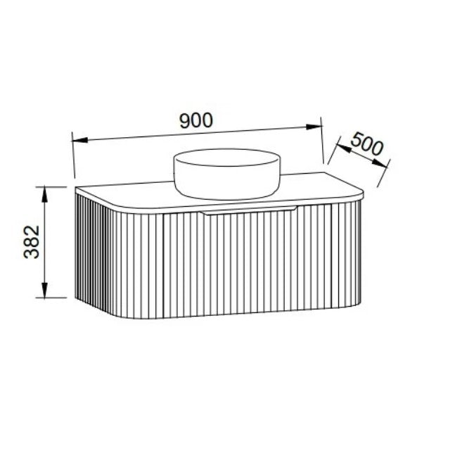 Timberline SANTOS Fluted Wall Hung Vanity (All Sizes)