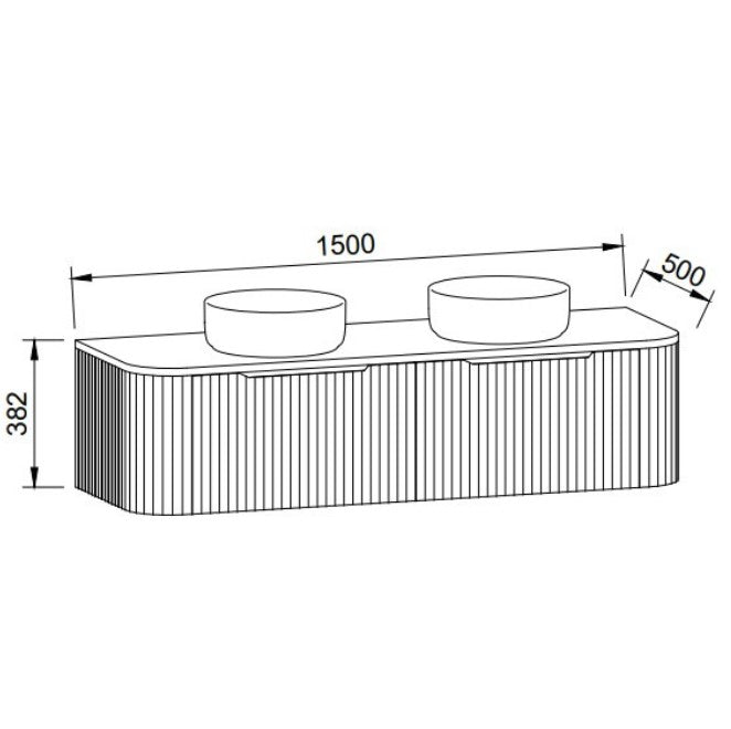 Timberline SANTOS Fluted Wall Hung Vanity (All Sizes)