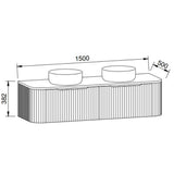 Timberline SANTOS Fluted Wall Hung Vanity (All Sizes)