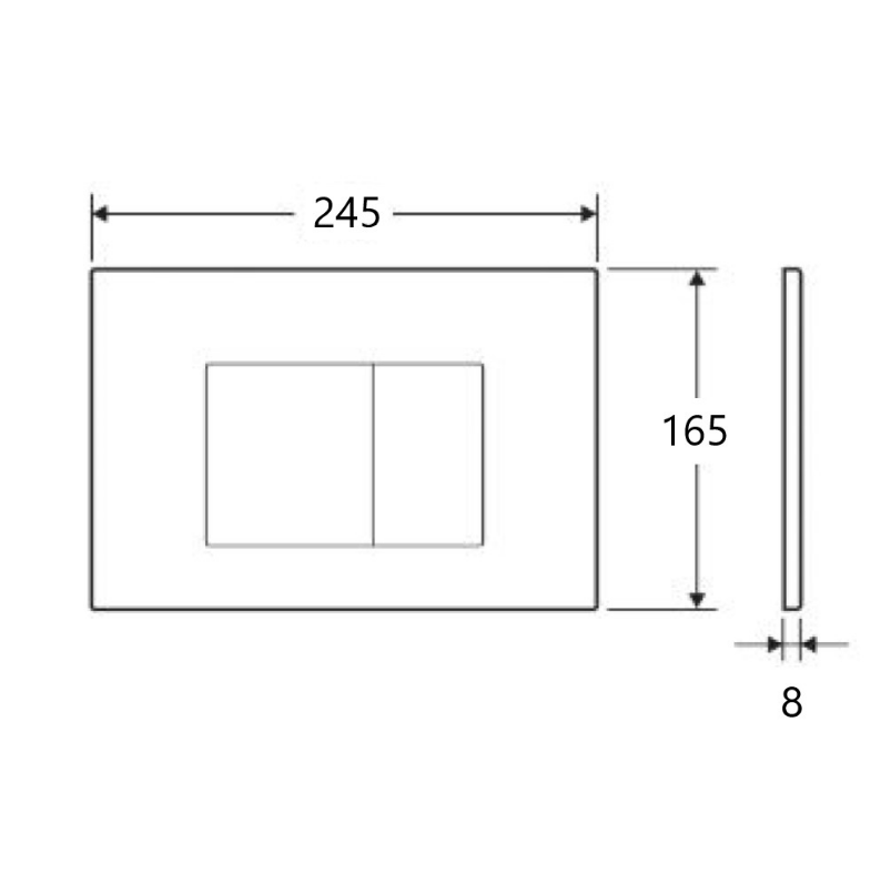 Mercio R&T Square Flush Plate - White