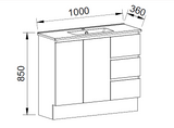 Timberline FLORIDA ENSUITE Single Bowl Floor Standing Vanity (All Sizes)